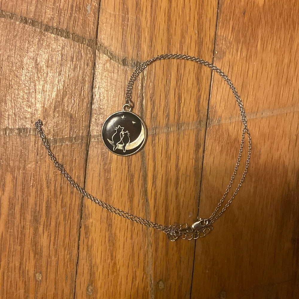 Cat moon necklace
